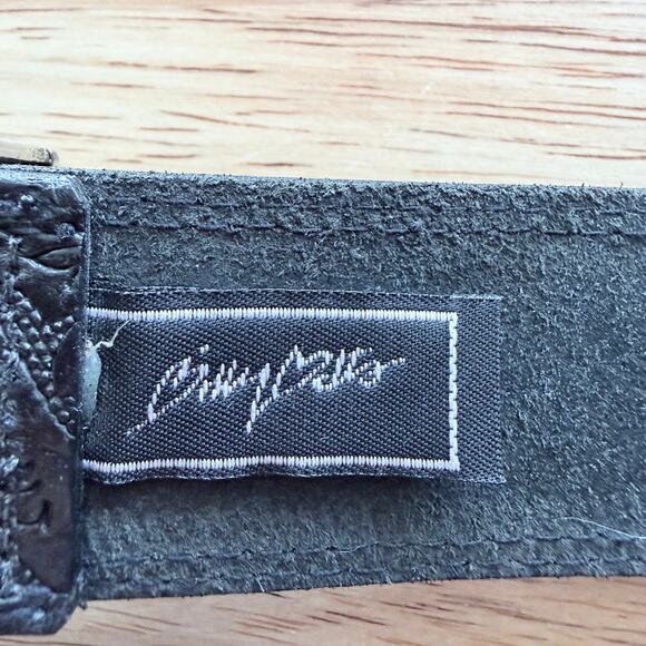 Billy belts of California black tooled leather belt with beadwork southwest 30